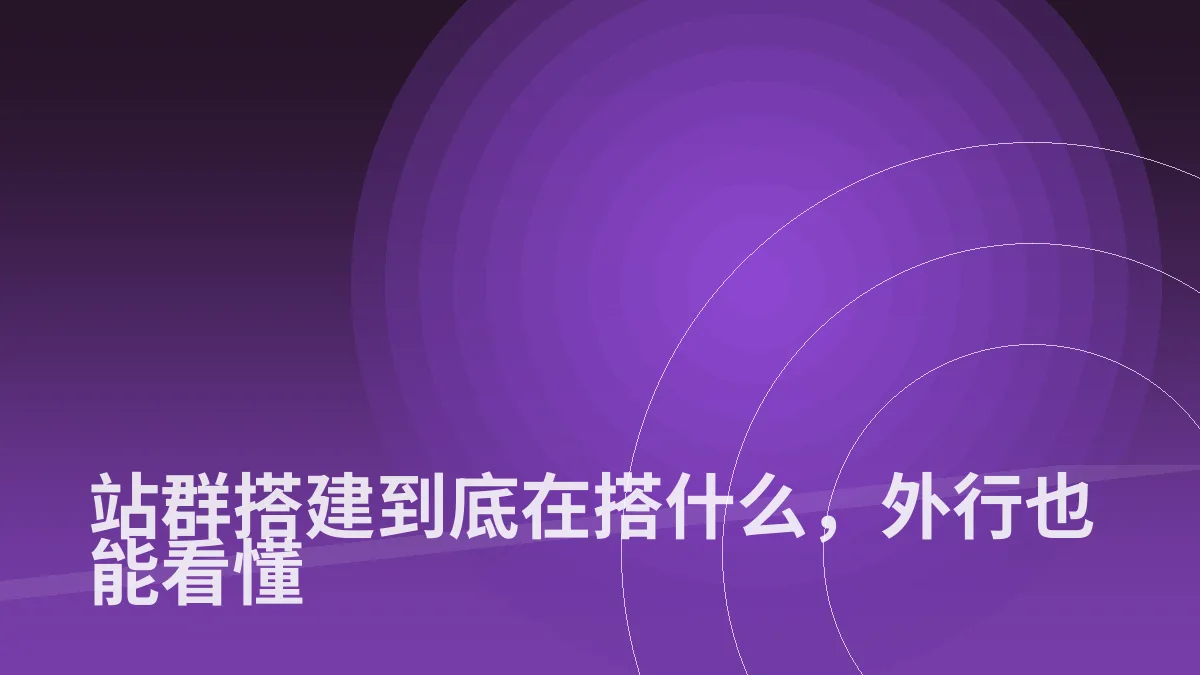 站群搭建到底在搭什么,外行也能看懂