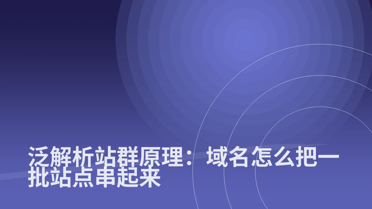 泛解析站群原理:域名怎么把一批站点串起来