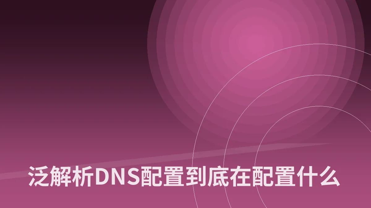 泛解析DNS配置到底在配置什么