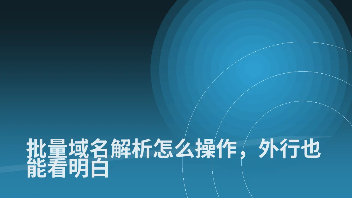 批量域名解析怎么操作,外行也能看明白