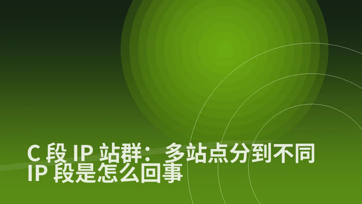 C 段 IP 站群:多站点分到不同 IP 段是怎么回事