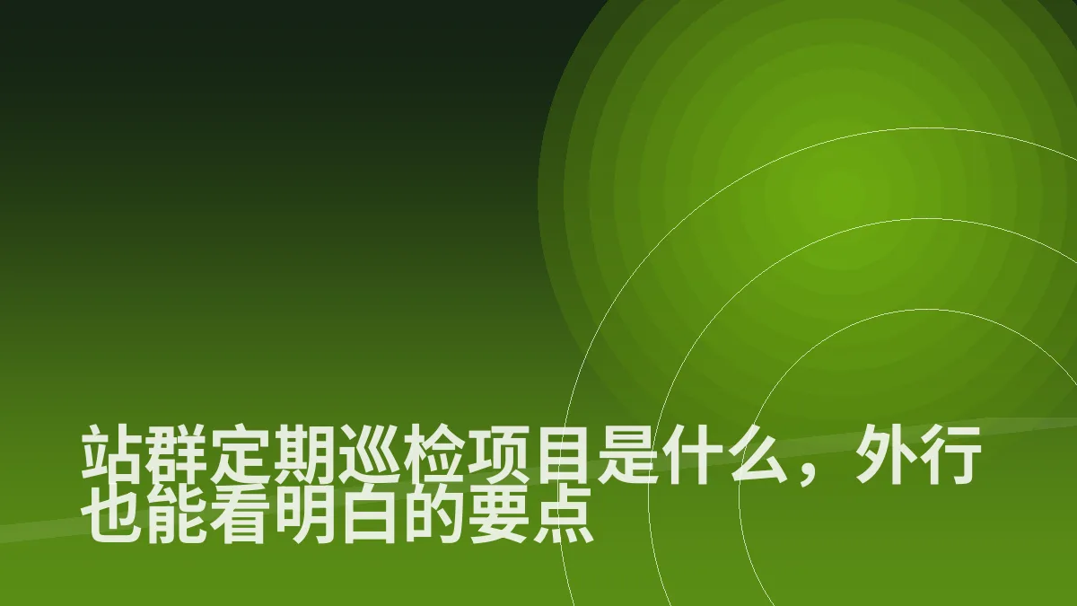 站群定期巡检项目是什么,外行也能看明白的要点