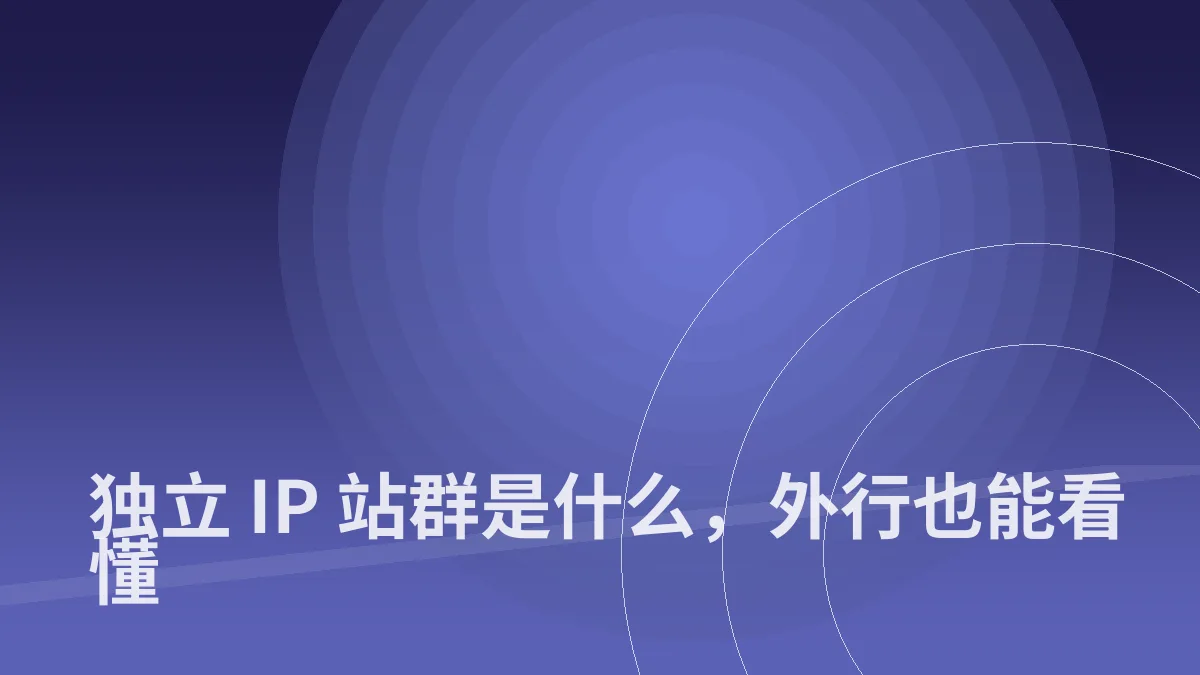 独立 IP 站群是什么,外行也能看懂