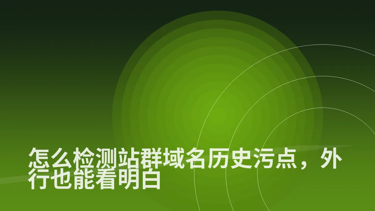 怎么检测站群域名历史污点,外行也能看明白