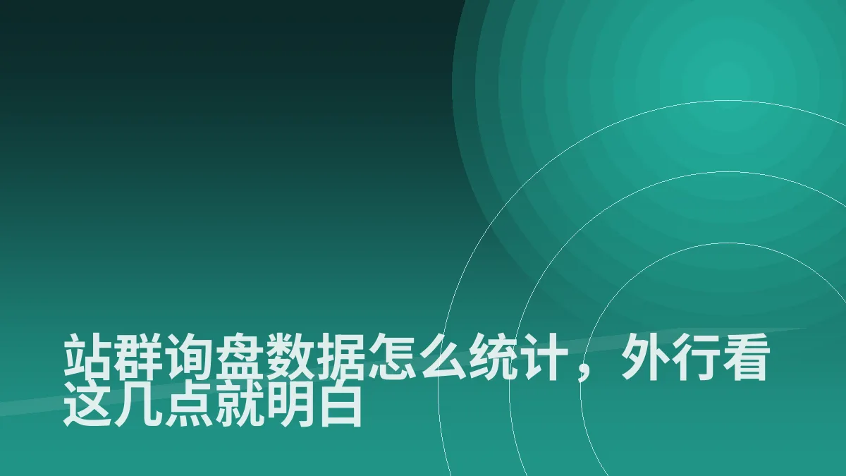 站群询盘数据怎么统计,外行看这几点就明白