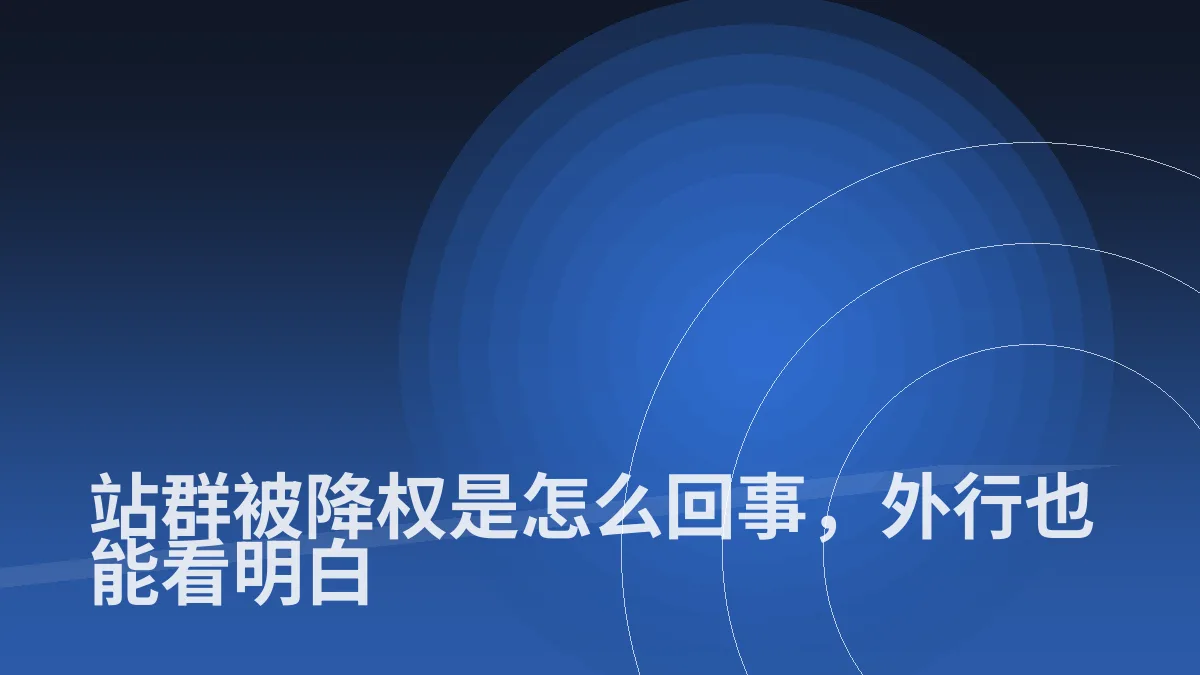 站群被降权是怎么回事,外行也能看明白