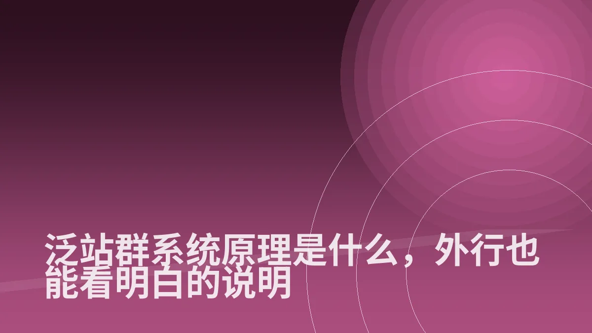 泛站群系统原理是什么,外行也能看明白的说明