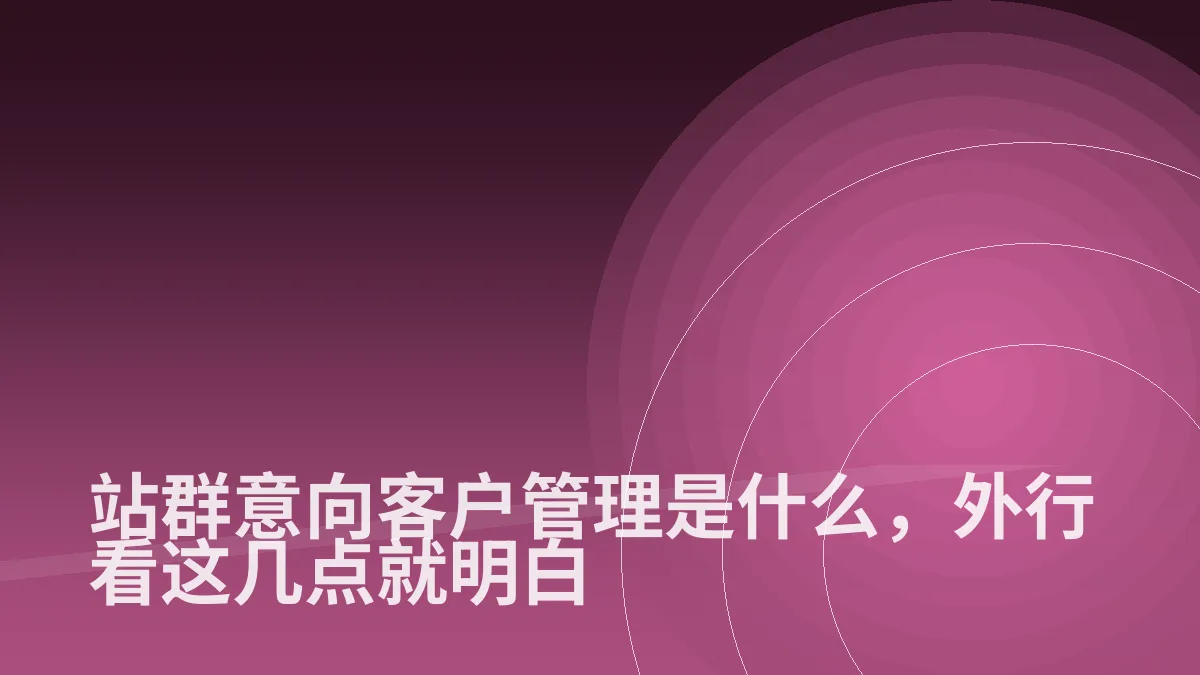 站群意向客户管理是什么,外行看这几点就明白