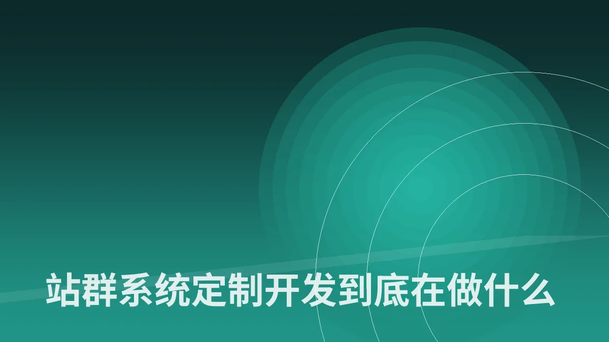 站群系统定制开发到底在做什么