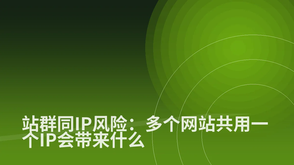 站群同IP风险:多个网站共用一个IP会带来什么