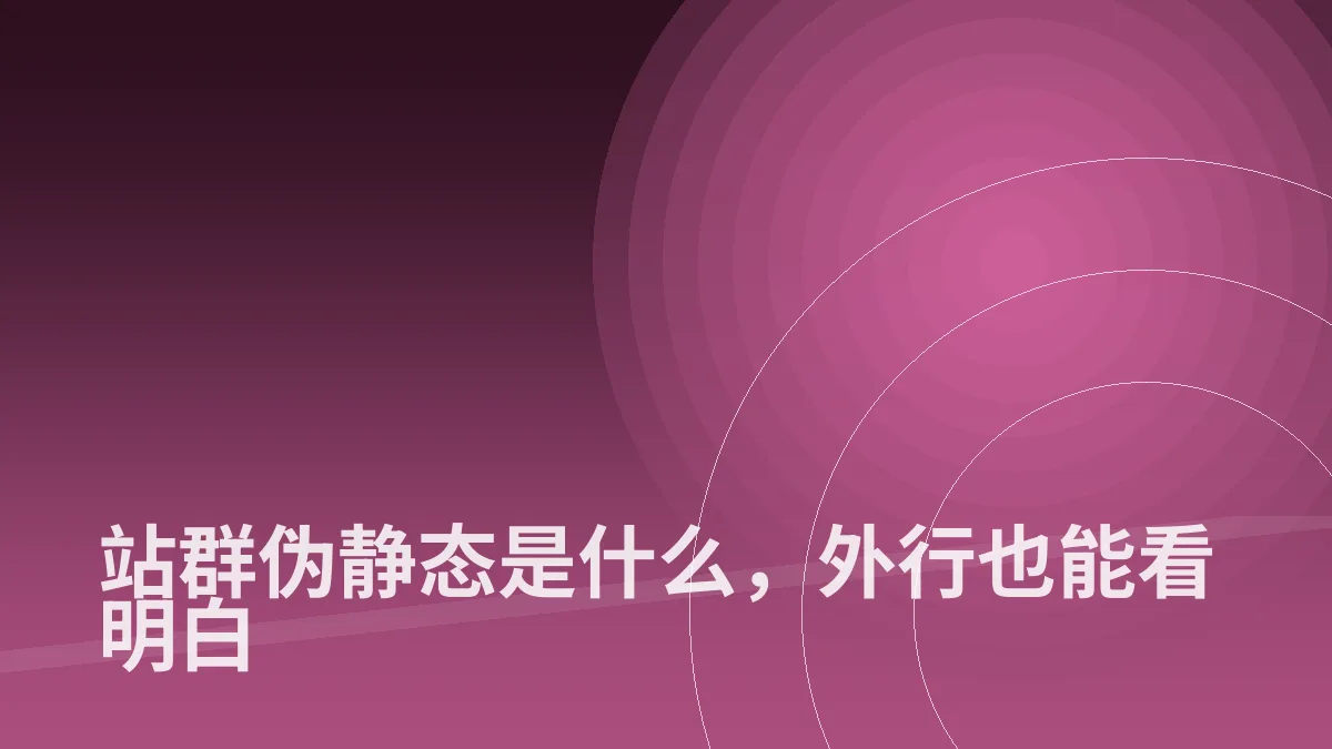 站群伪静态是什么,外行也能看明白