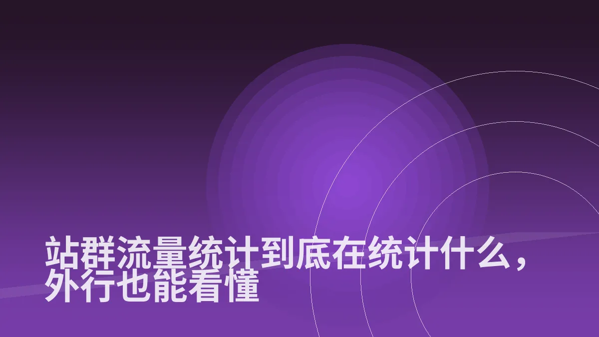 站群流量统计到底在统计什么,外行也能看懂