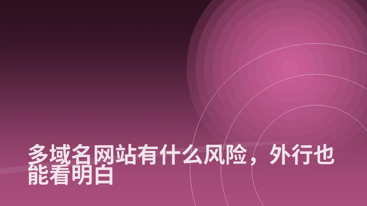 多域名网站有什么风险,外行也能看明白