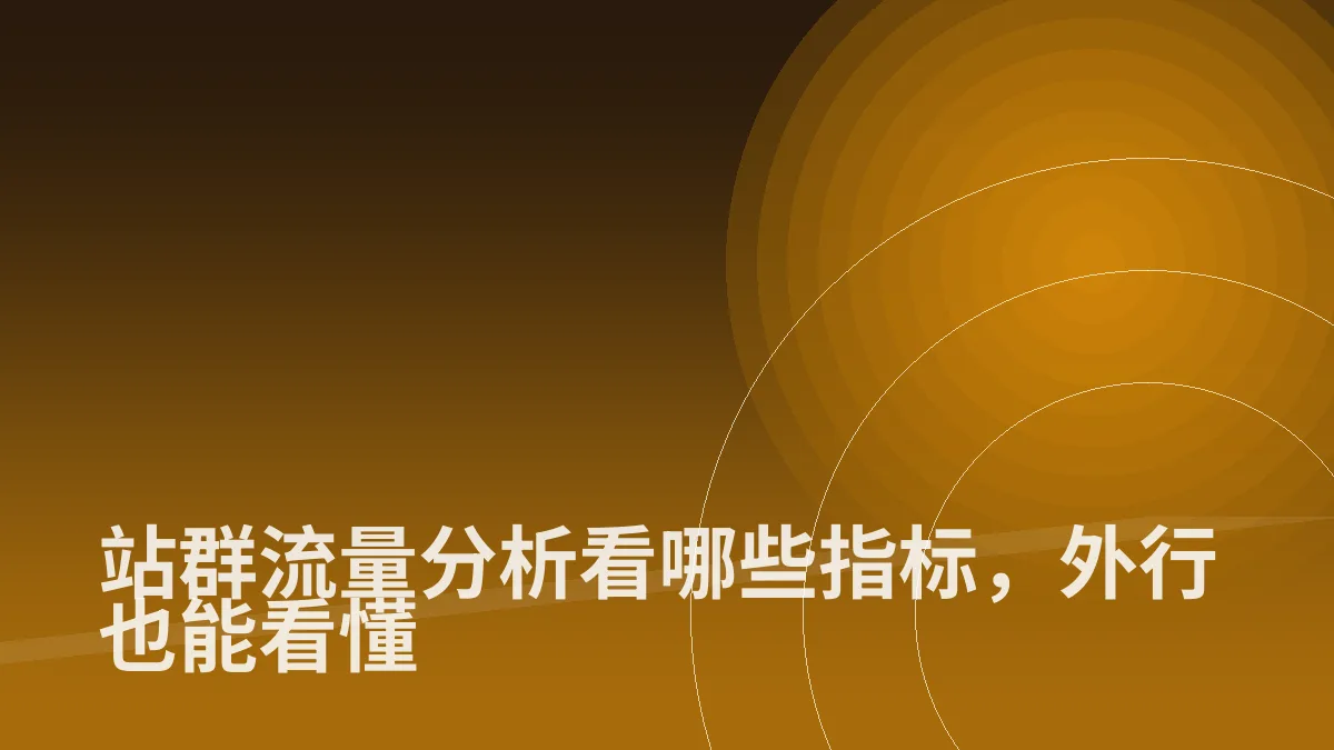 站群流量分析看哪些指标,外行也能看懂