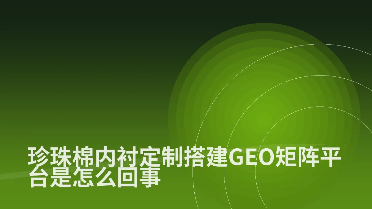 珍珠棉内衬定制搭建GEO矩阵平台是怎么回事