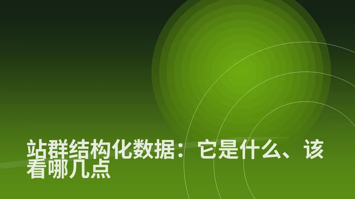 站群结构化数据:它是什么、该看哪几点