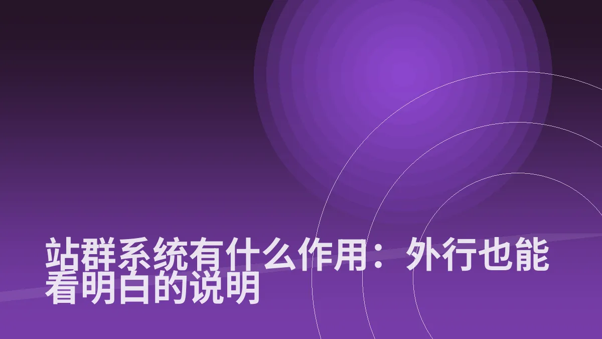 站群系统有什么作用:外行也能看明白的说明