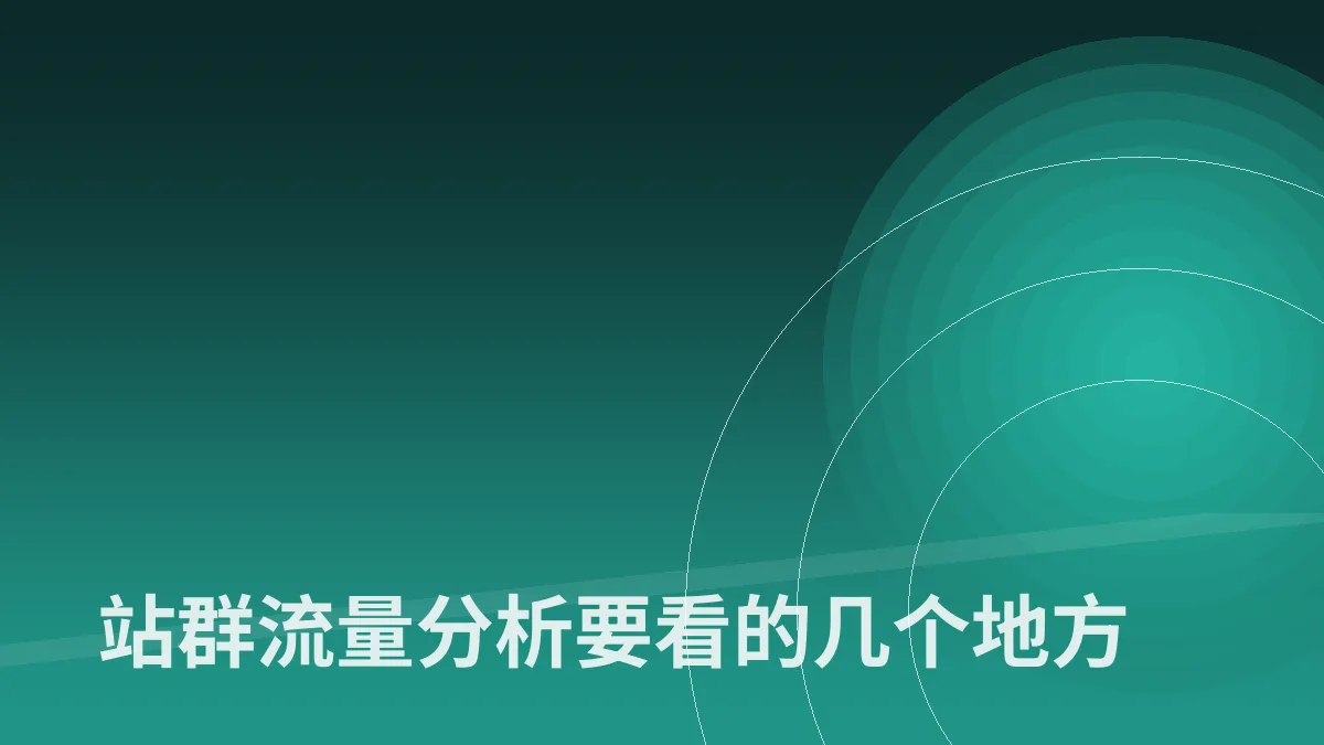 站群流量分析要看的几个地方