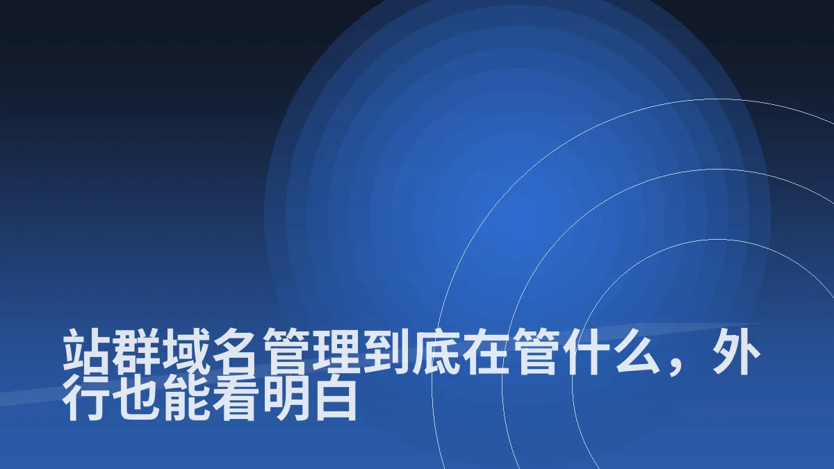 站群域名管理到底在管什么,外行也能看明白