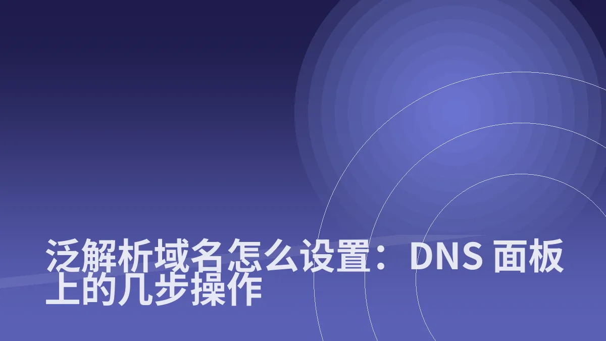 泛解析域名怎么设置:DNS 面板上的几步操作