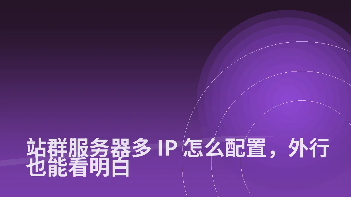 站群服务器多 IP 怎么配置,外行也能看明白