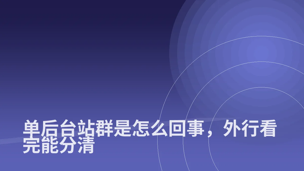 单后台站群是怎么回事,外行看完能分清