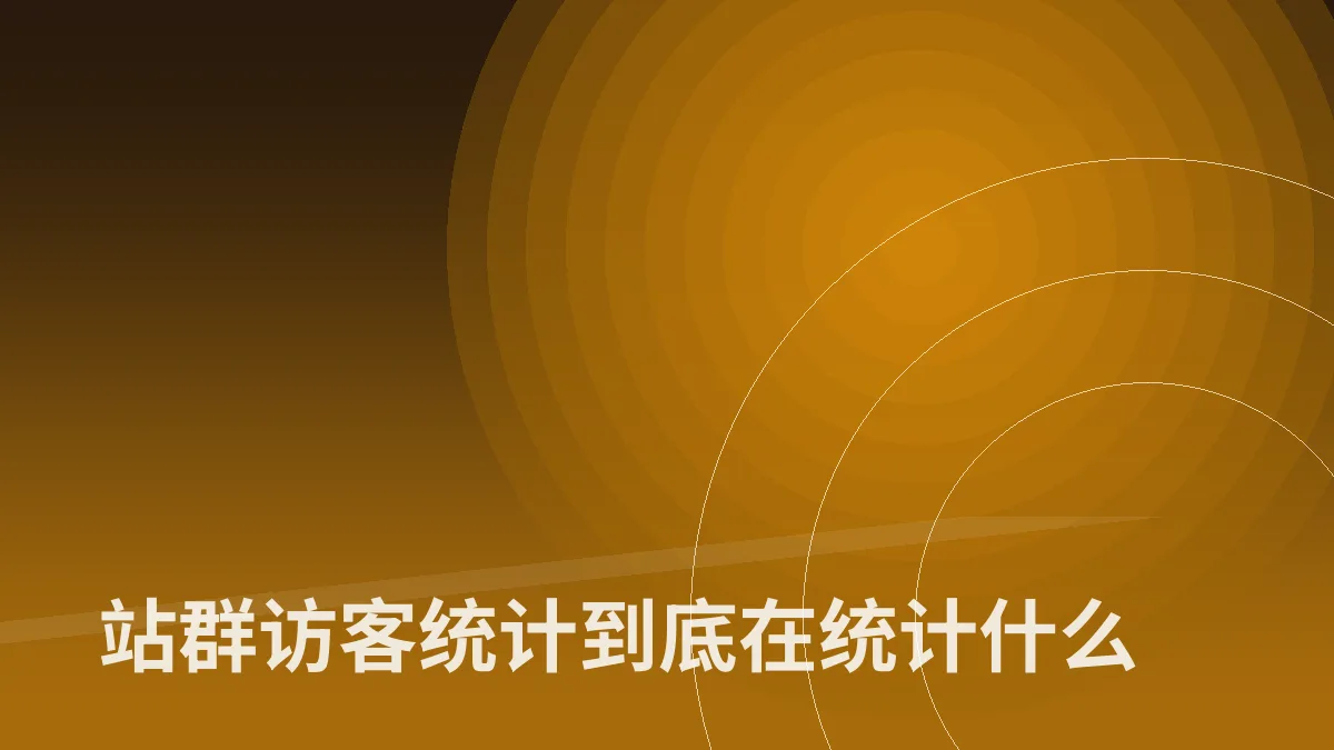 站群访客统计到底在统计什么