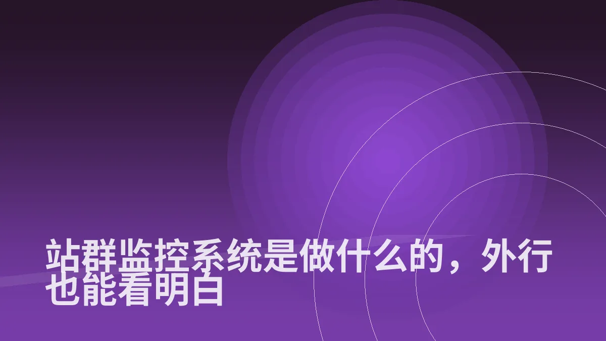 站群监控系统是做什么的,外行也能看明白