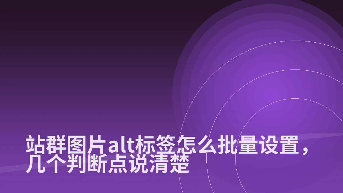 站群图片alt标签怎么批量设置,几个判断点说清楚
