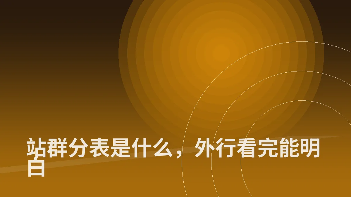 站群分表是什么,外行看完能明白