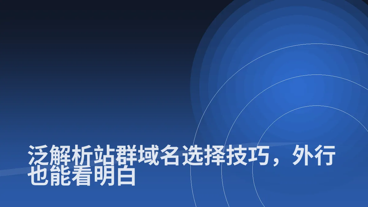 泛解析站群域名选择技巧,外行也能看明白