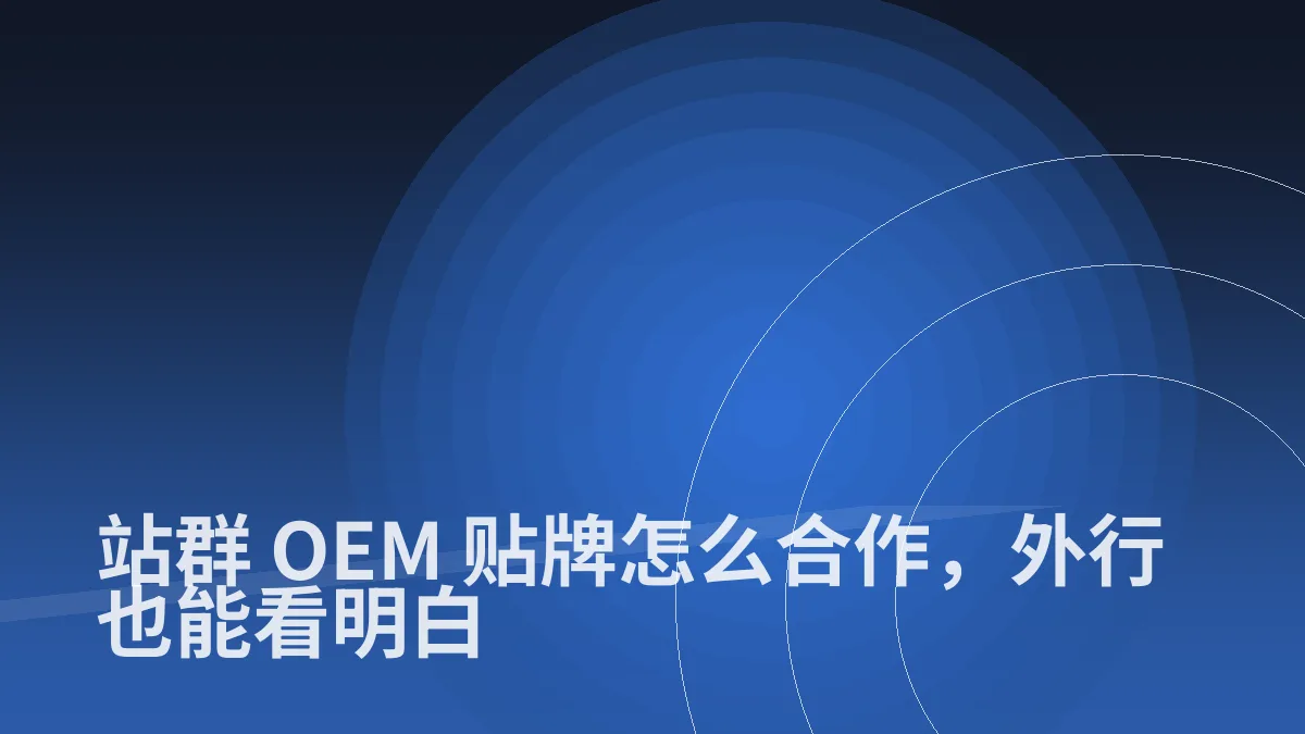 站群 OEM 贴牌怎么合作,外行也能看明白