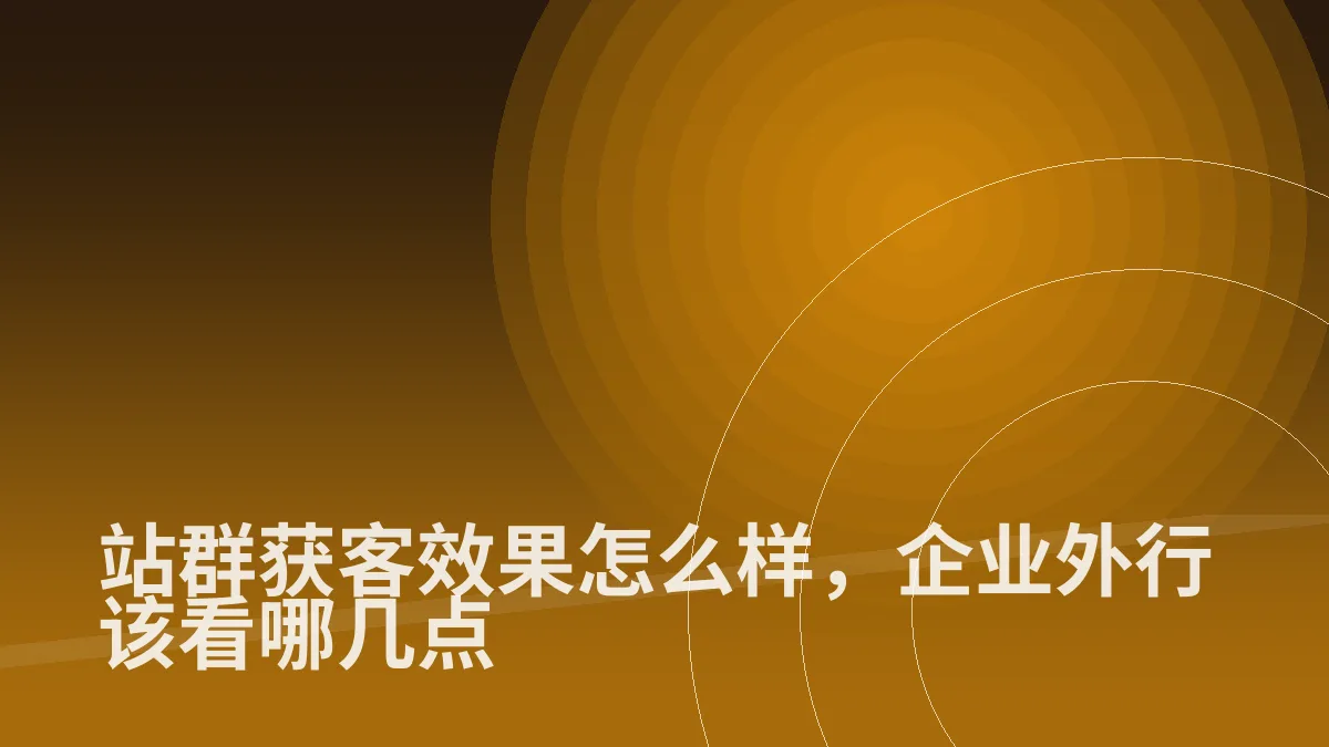 站群获客效果怎么样,企业外行该看哪几点