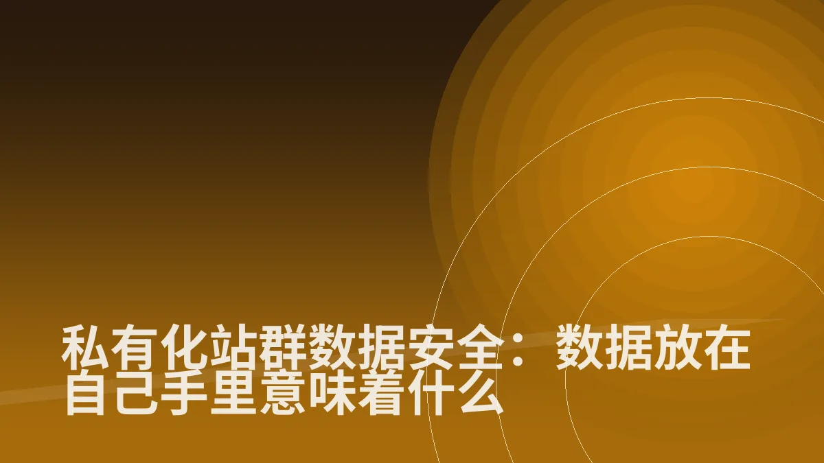 私有化站群数据安全:数据放在自己手里意味着什么