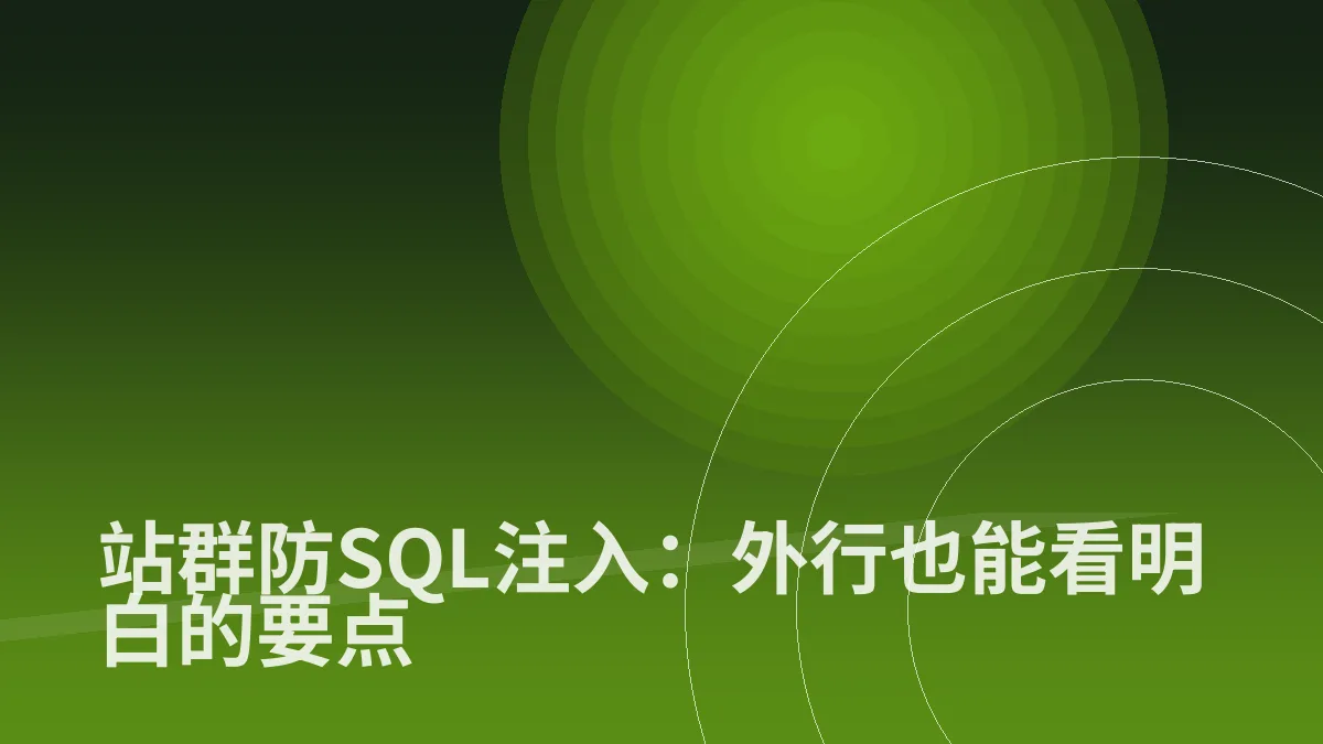 站群防SQL注入:外行也能看明白的要点