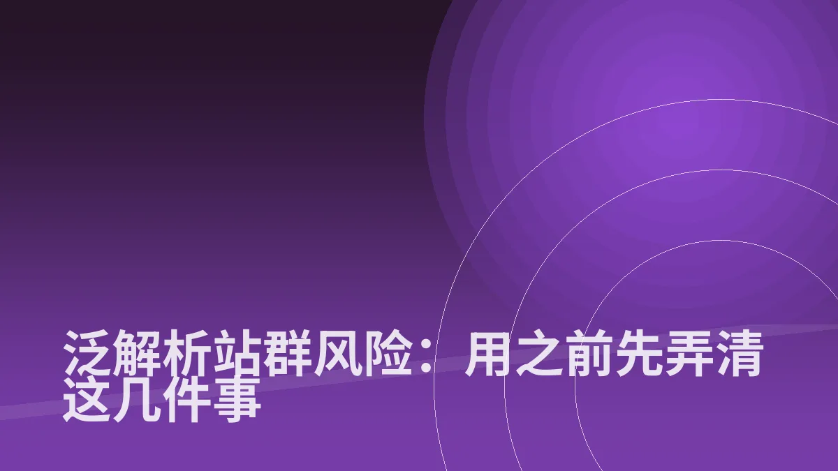 泛解析站群风险:用之前先弄清这几件事