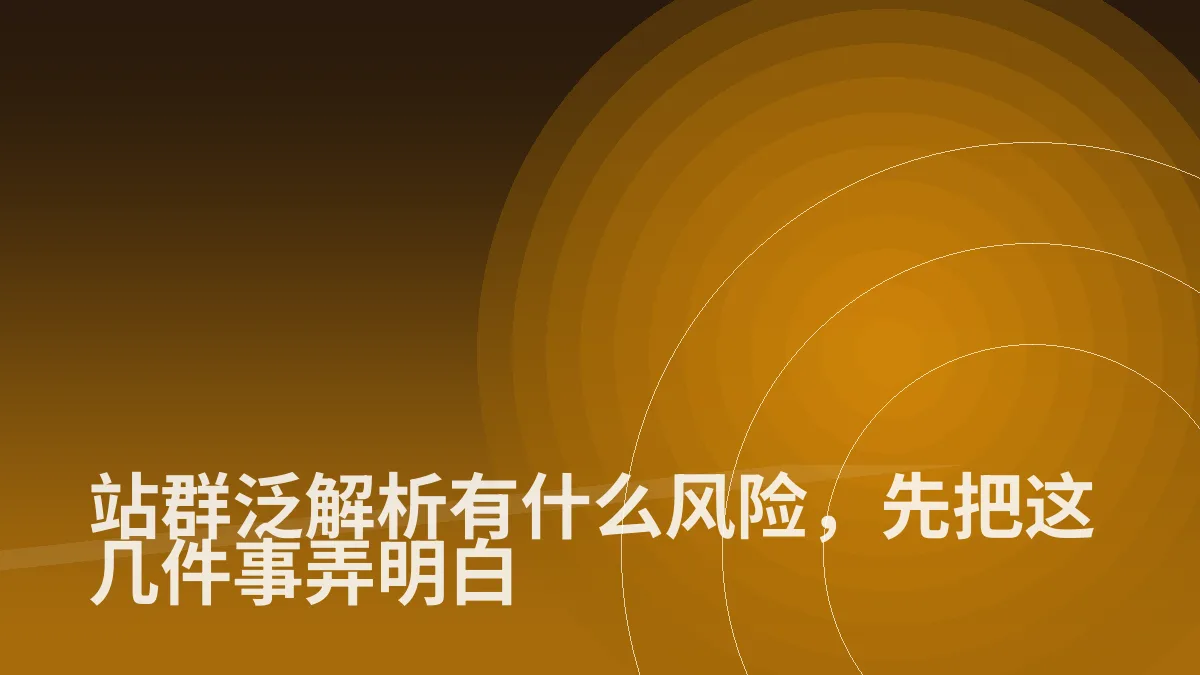 站群泛解析有什么风险,先把这几件事弄明白