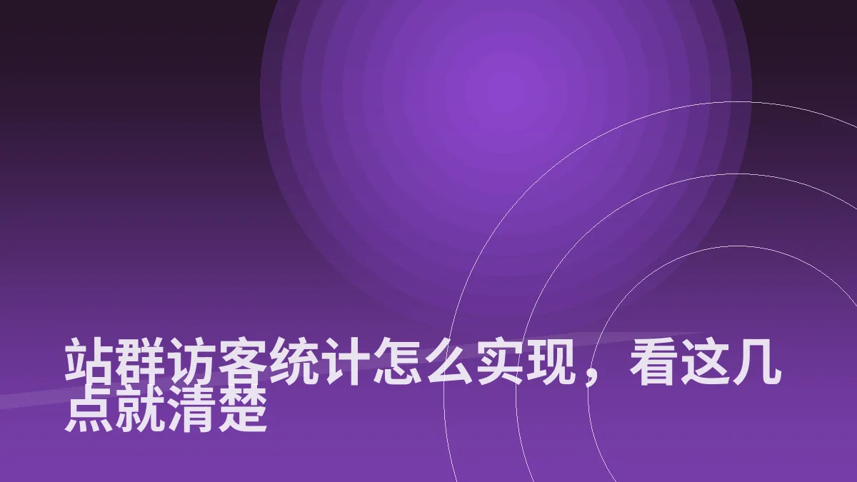 站群访客统计怎么实现,看这几点就清楚