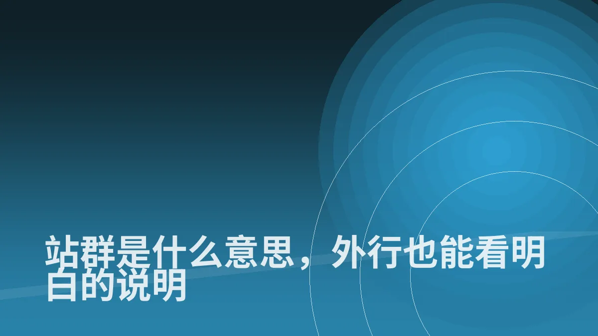 站群是什么意思,外行也能看明白的说明